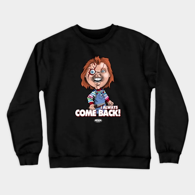 Chucky (Scarred) Crewneck Sweatshirt by AndysocialIndustries